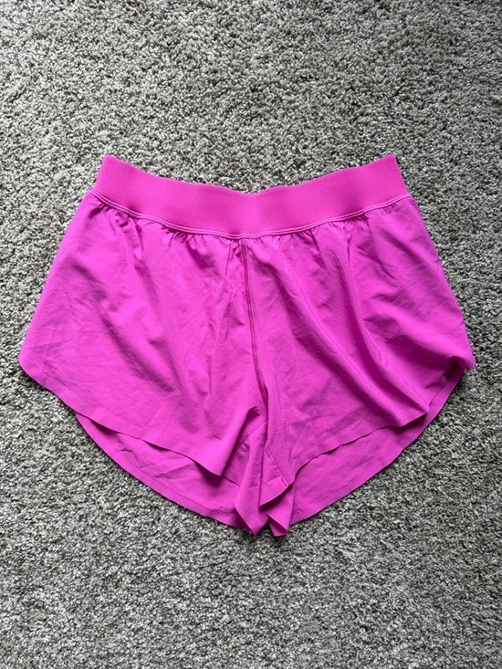 Women's Magenta Athletic Overlay Shorts - Picture 4 of 7